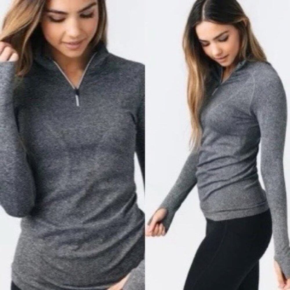 Zyia Active Fog Performance 1/4 Zip Gray Pullover Size Small